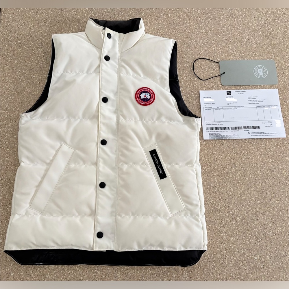 EUC Canada Goose Down Puffer Vanier Vest North Star White Kids Youth Large 14-16